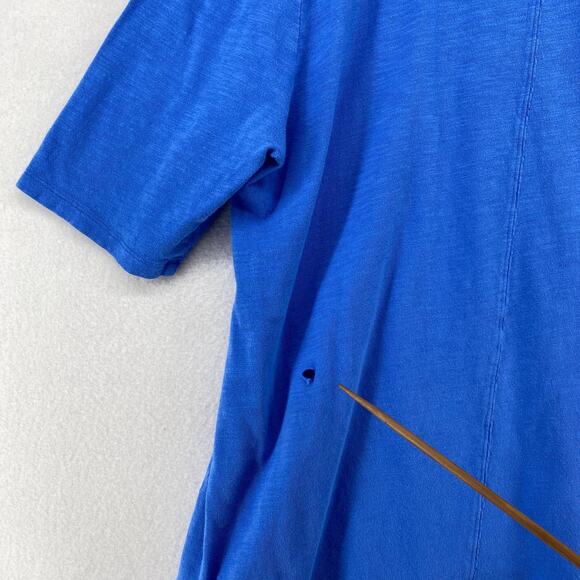 EILEEN FISHER Top M Organic Cotton Slub Jersey Crewneck Short Sleeve Blue - Picture 10 of 11
